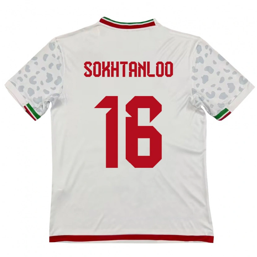 Danxen Mujer Camiseta Irán Abolfazl Sokhtanloo #16 Blanco Rojo 1ª Equipación 26-28 La Camisa México