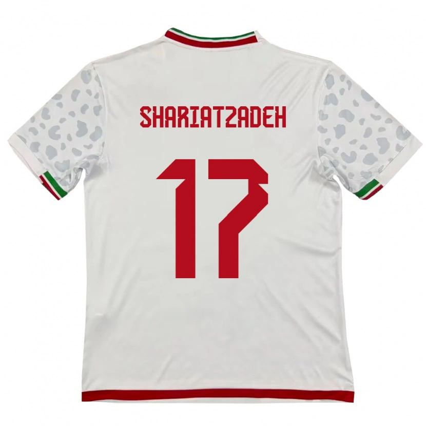 Danxen Mujer Camiseta Irán Ahmad Shariatzadeh #17 Blanco Rojo 1ª Equipación 26-28 La Camisa México