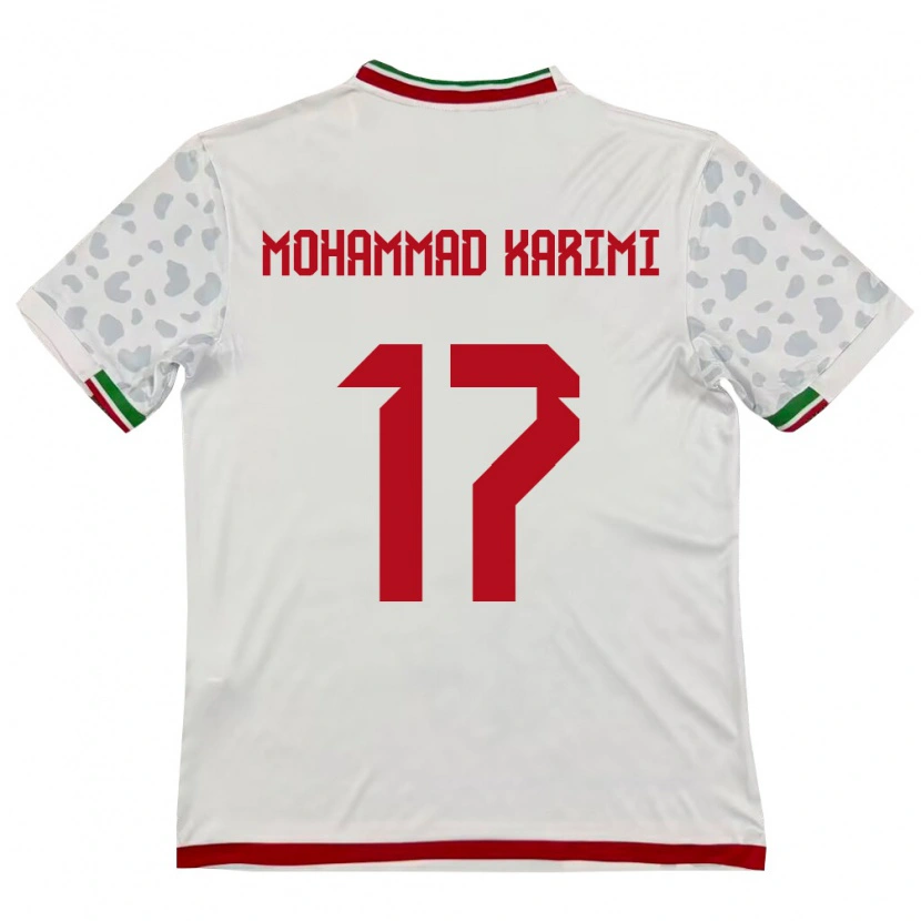 Danxen Mujer Camiseta Irán Seyed Mohammad Karimi #17 Blanco Rojo 1ª Equipación 26-28 La Camisa México