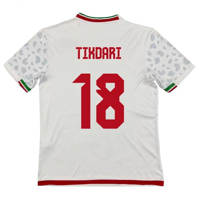 Danxen Mujer Camiseta Irán Mehdi Tikdari #18 Blanco Rojo 1ª Equipación 26-28 La Camisa México