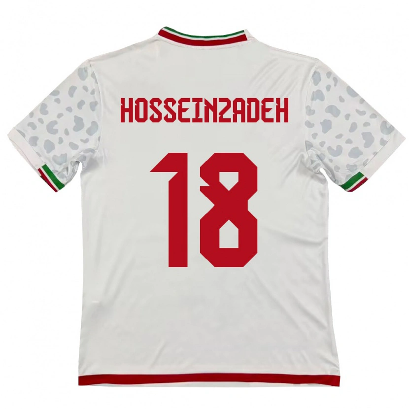 Danxen Mujer Camiseta Irán Amirhossein Hosseinzadeh #18 Blanco Rojo 1ª Equipación 26-28 La Camisa México