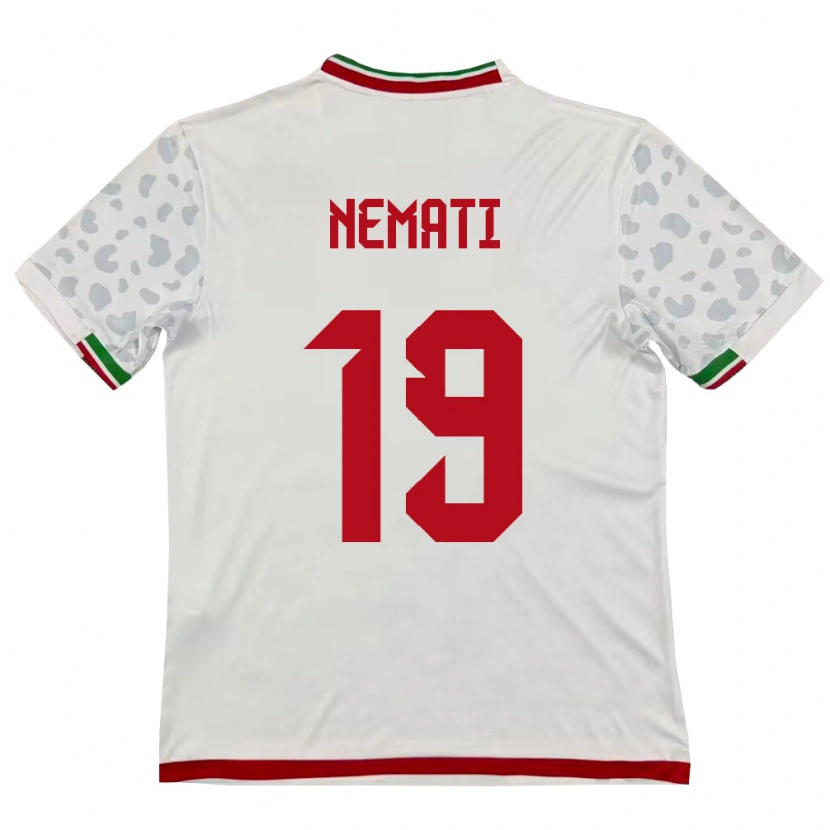 Danxen Mujer Camiseta Irán Ali Nemati #19 Blanco Rojo 1ª Equipación 26-28 La Camisa México