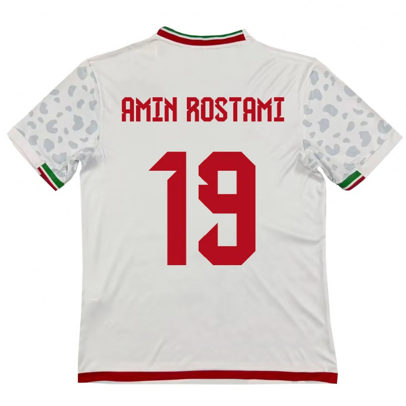 Danxen Mujer Camiseta Irán Mohammad Amin Rostami #19 Blanco Rojo 1ª Equipación 26-28 La Camisa México