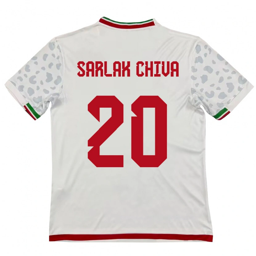 Danxen Mujer Camiseta Irán Milad Sarlak Chiva #20 Blanco Rojo 1ª Equipación 26-28 La Camisa México