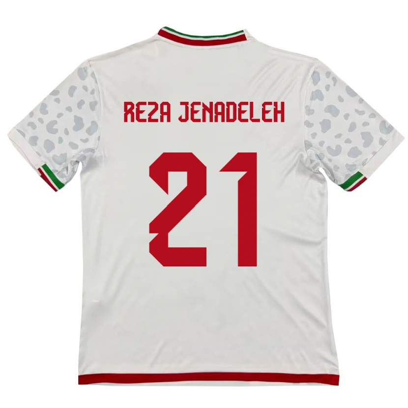 Danxen Mujer Camiseta Irán Ahmad Reza Jenadeleh #21 Blanco Rojo 1ª Equipación 26-28 La Camisa México