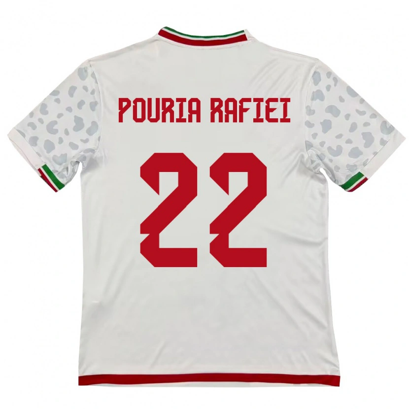 Danxen Mujer Camiseta Irán Seyed Pouria Rafiei #22 Blanco Rojo 1ª Equipación 26-28 La Camisa México
