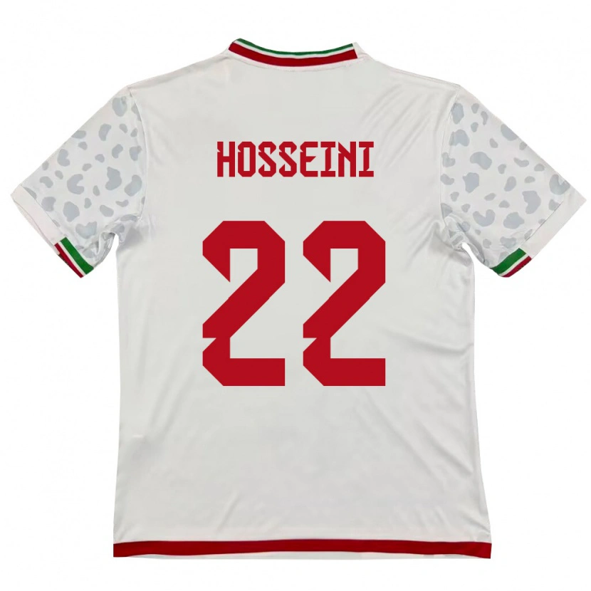 Danxen Mujer Camiseta Irán Abolfazl Hosseini #22 Blanco Rojo 1ª Equipación 26-28 La Camisa México