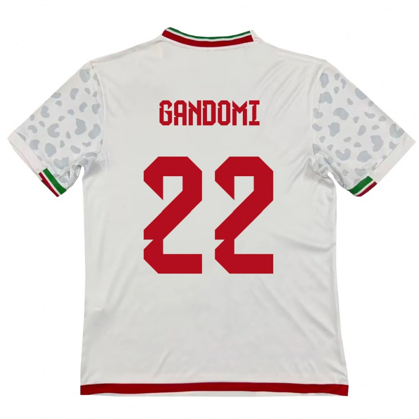 Danxen Mujer Camiseta Irán Mohammad Gandomi #22 Blanco Rojo 1ª Equipación 26-28 La Camisa México