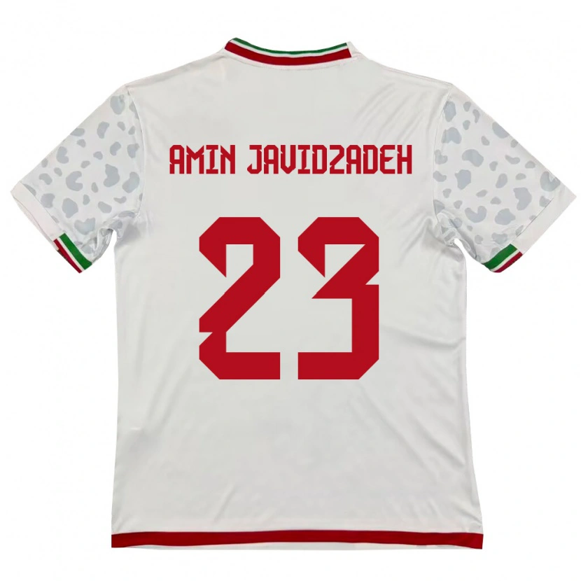 Danxen Mujer Camiseta Irán Mohammad Amin Javidzadeh #23 Blanco Rojo 1ª Equipación 26-28 La Camisa México