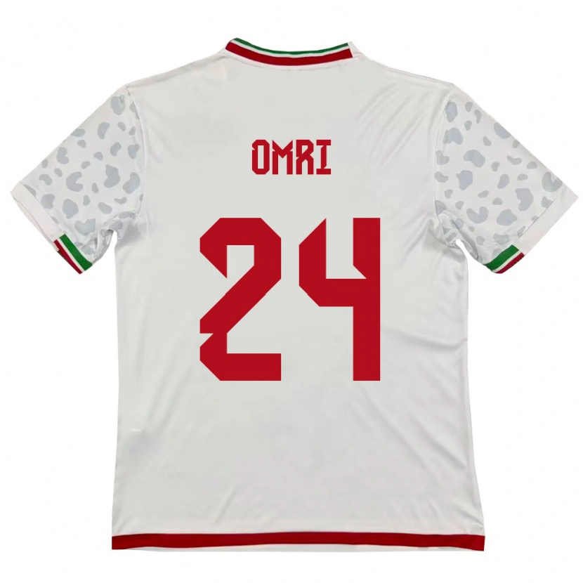Danxen Mujer Camiseta Irán Mohammad Omri #24 Blanco Rojo 1ª Equipación 26-28 La Camisa México
