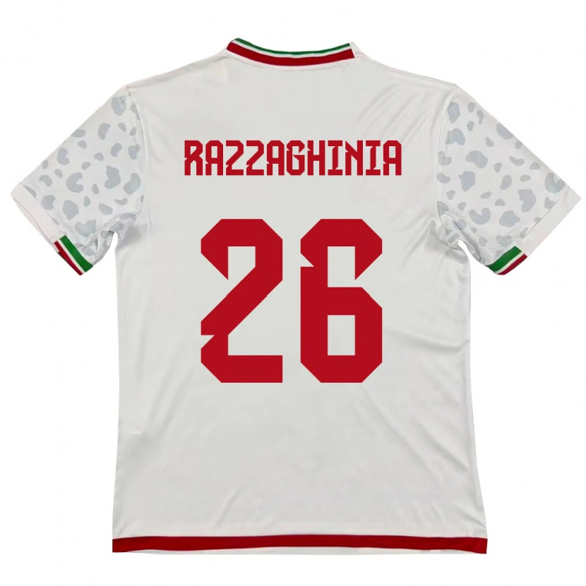 Danxen Mujer Camiseta Irán Amirmohammad Razzaghinia #26 Blanco Rojo 1ª Equipación 26-28 La Camisa México