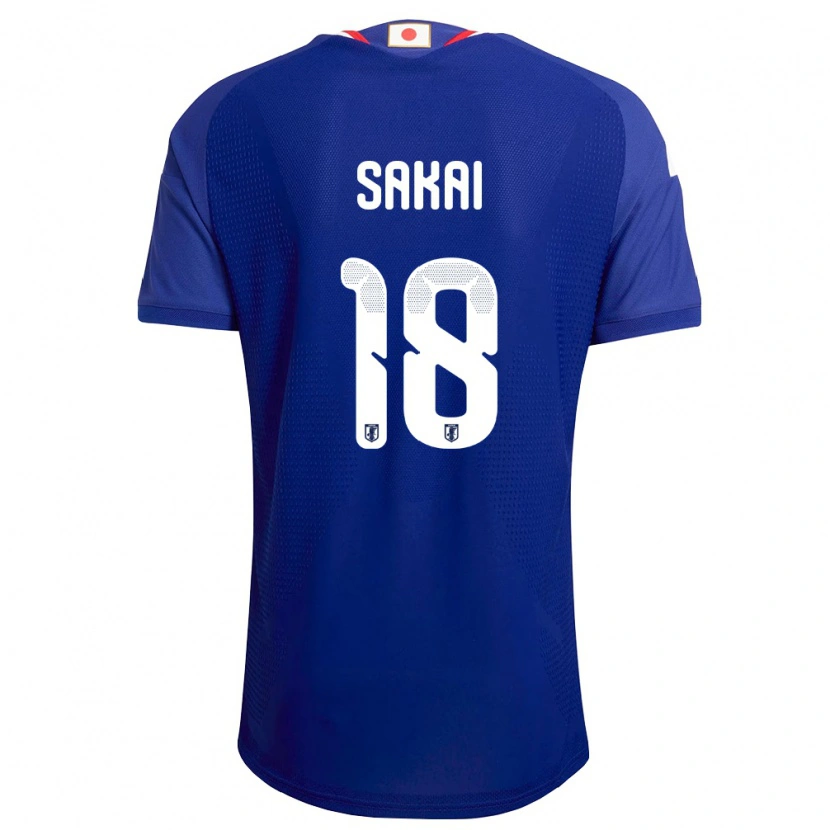 Danxen Mujer Camiseta Japón Shunya Sakai #18 Azul Blanco Rojo 1ª Equipación 26-28 La Camisa México