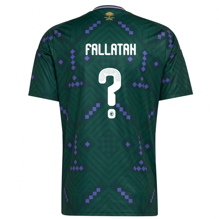 Danxen Mujer Camiseta Arabia Saudita Mohammed Fallatah #0 Verde Púrpura Blanco 1ª Equipación 26-28 La Camisa México