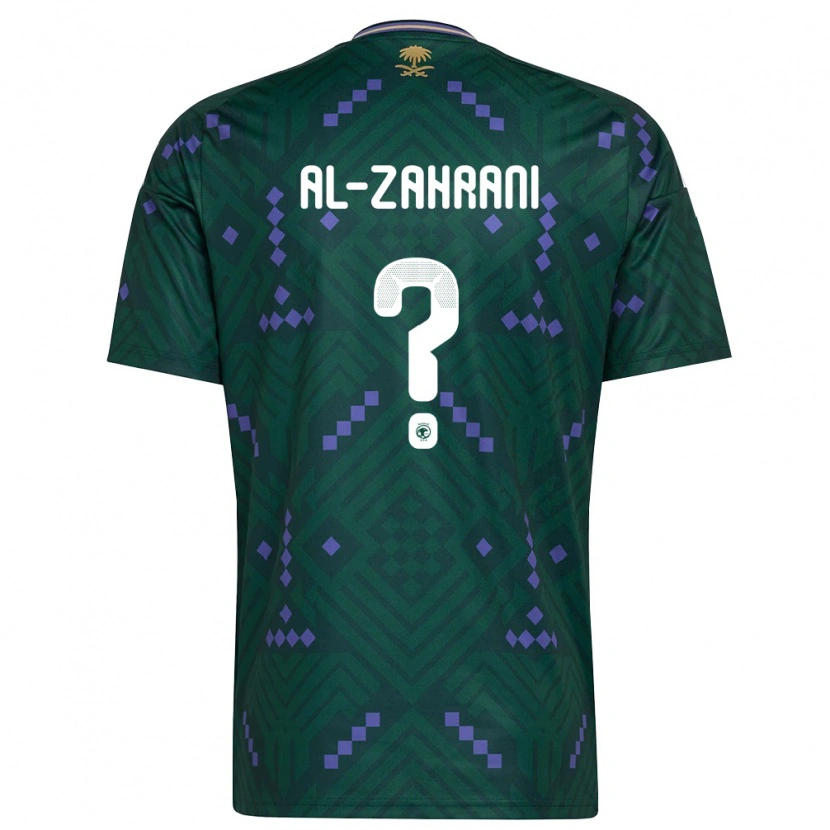 Danxen Mujer Camiseta Arabia Saudita Anas Al-Zahrani #0 Verde Púrpura Blanco 1ª Equipación 26-28 La Camisa México