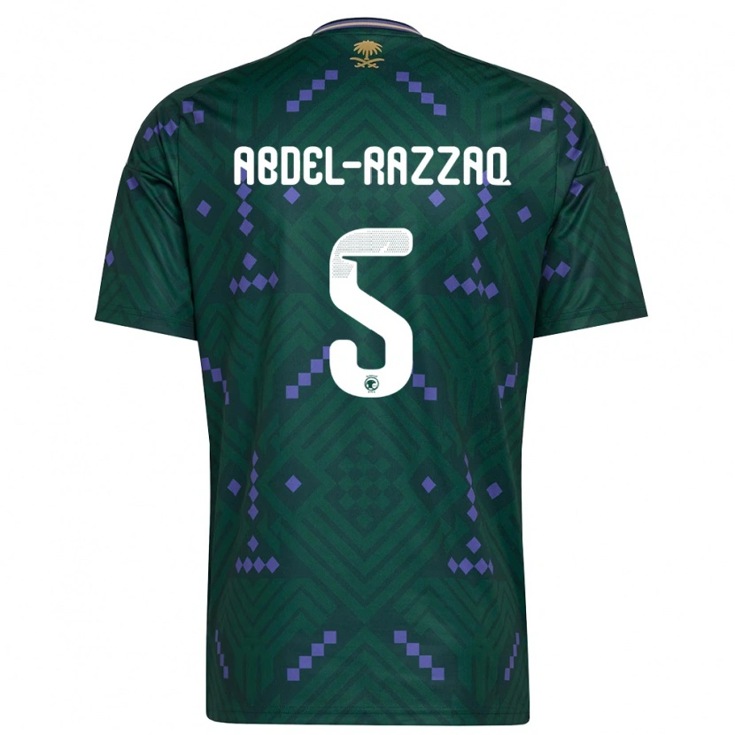 Danxen Mujer Camiseta Arabia Saudita Lana Abdel Razzaq #5 Verde Púrpura Blanco 1ª Equipación 26-28 La Camisa México