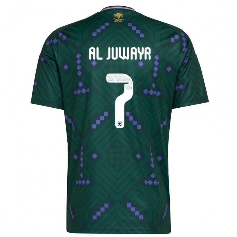 Danxen Mujer Camiseta Arabia Saudita Musab Al-Juwayr #7 Verde Púrpura Blanco 1ª Equipación 26-28 La Camisa México