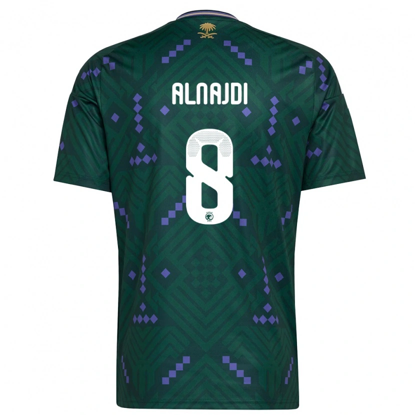 Danxen Mujer Camiseta Arabia Saudita Salem Alnajdi #8 Verde Púrpura Blanco 1ª Equipación 26-28 La Camisa México