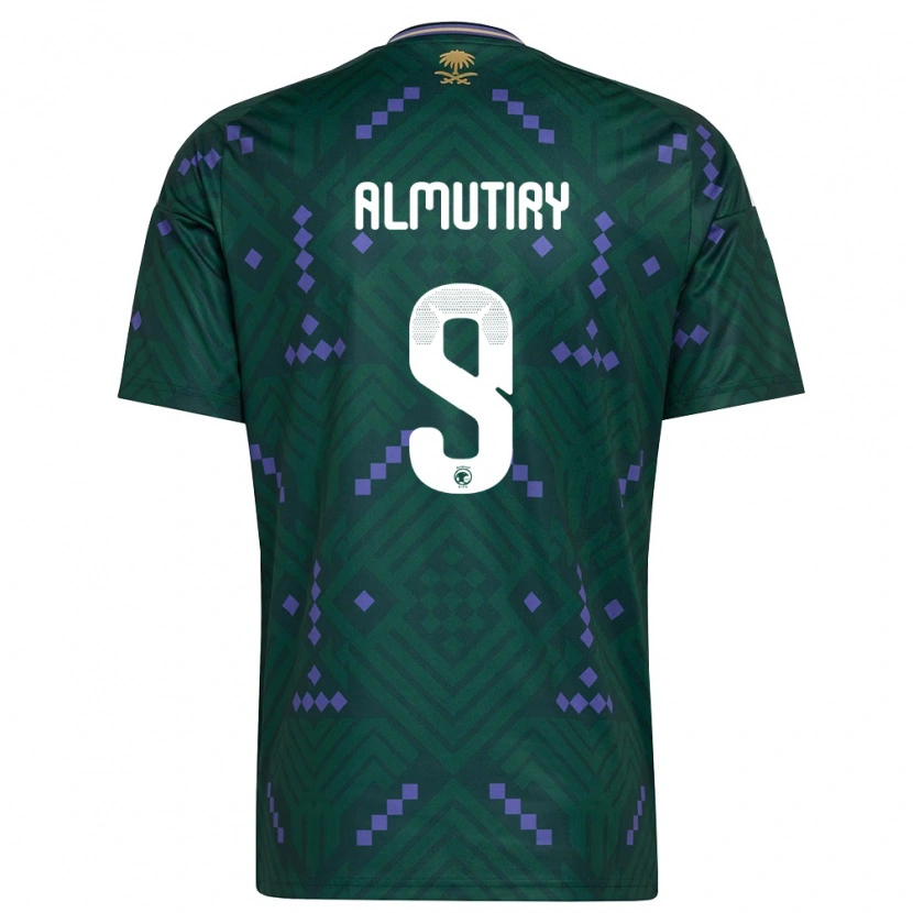 Danxen Mujer Camiseta Arabia Saudita Saad Almutiry #9 Verde Púrpura Blanco 1ª Equipación 26-28 La Camisa México