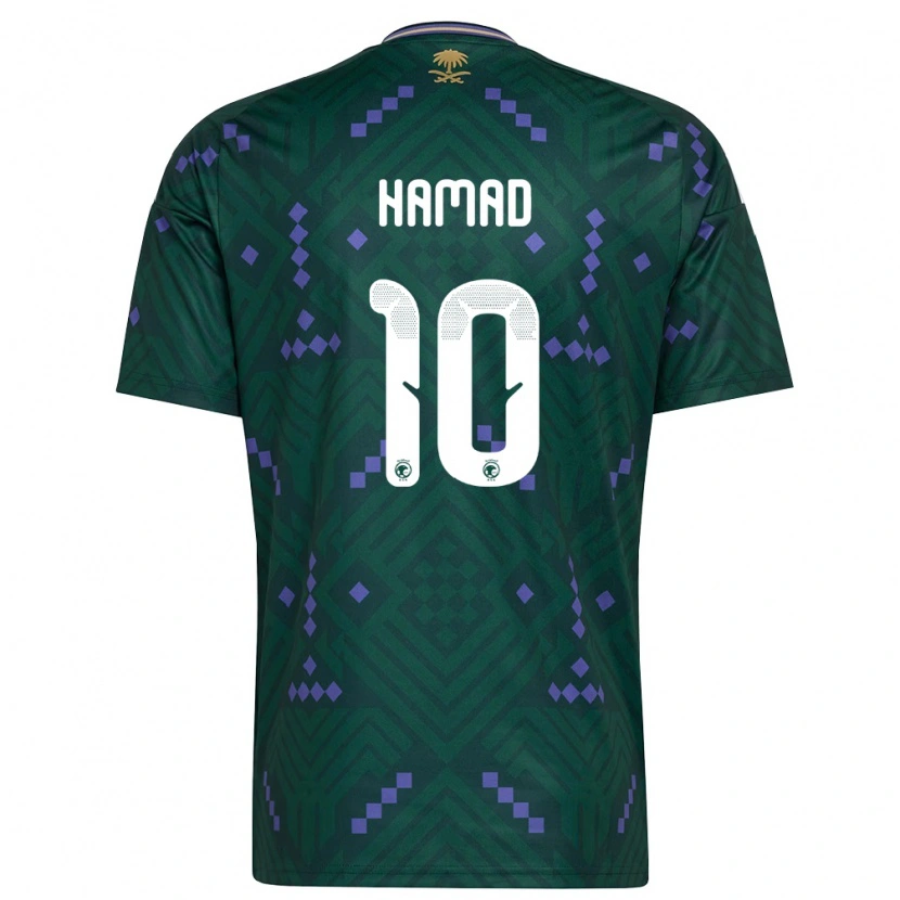 Danxen Mujer Camiseta Arabia Saudita Sarah Hamad #10 Verde Púrpura Blanco 1ª Equipación 26-28 La Camisa México