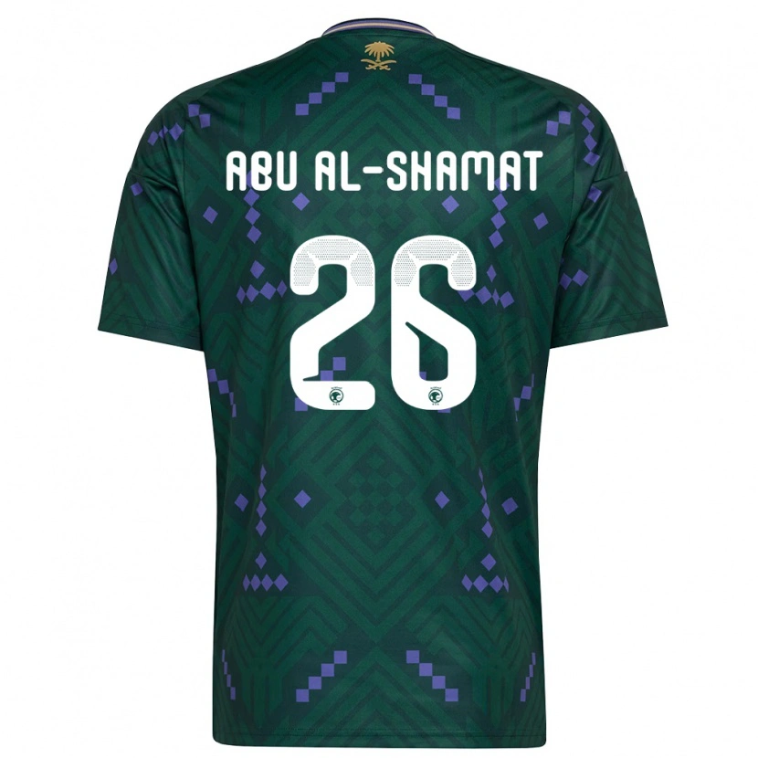 Danxen Mujer Camiseta Arabia Saudita Mohammed Abu Al-Shamat #26 Verde Púrpura Blanco 1ª Equipación 26-28 La Camisa México
