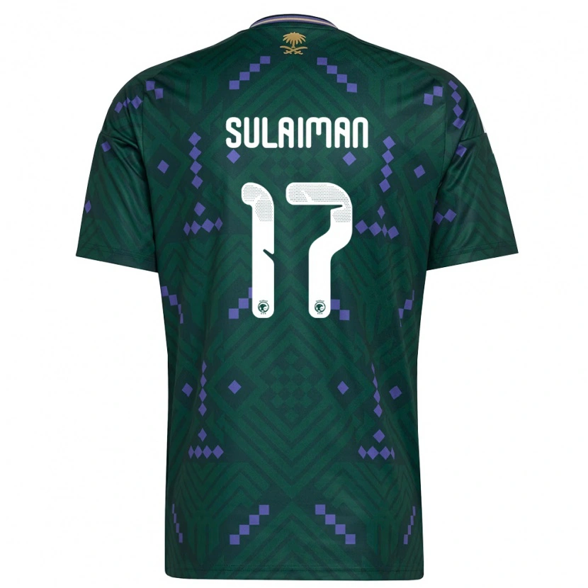 Danxen Mujer Camiseta Arabia Saudita Mohammed Sulaiman #17 Verde Púrpura Blanco 1ª Equipación 26-28 La Camisa México