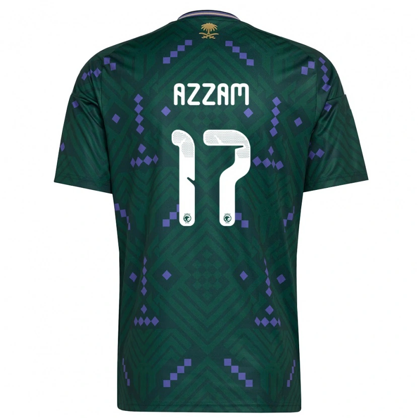 Danxen Mujer Camiseta Arabia Saudita Ibrahim Azzam #17 Verde Púrpura Blanco 1ª Equipación 26-28 La Camisa México