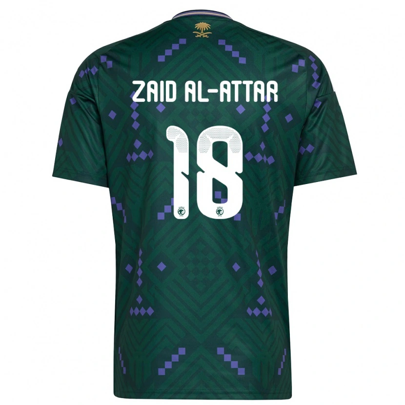 Danxen Mujer Camiseta Arabia Saudita Ramez Al-Attar #18 Verde Púrpura Blanco 1ª Equipación 26-28 La Camisa México