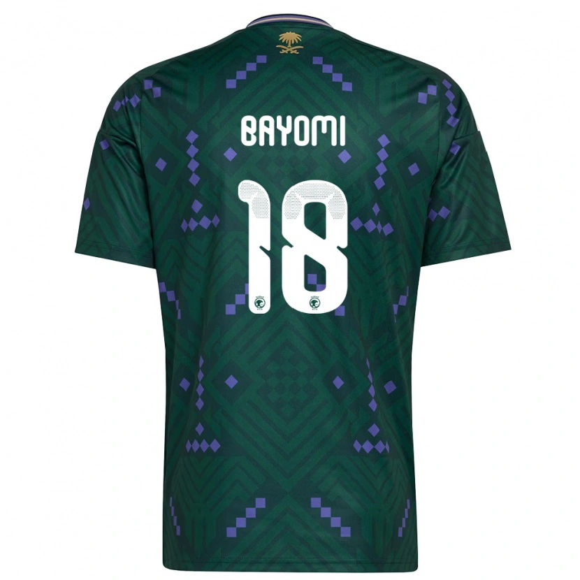 Danxen Mujer Camiseta Arabia Saudita Faisal Bayomi #18 Verde Púrpura Blanco 1ª Equipación 26-28 La Camisa México