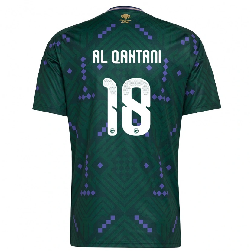 Danxen Mujer Camiseta Arabia Saudita Mohammed Al-Qahtani #18 Verde Púrpura Blanco 1ª Equipación 26-28 La Camisa México