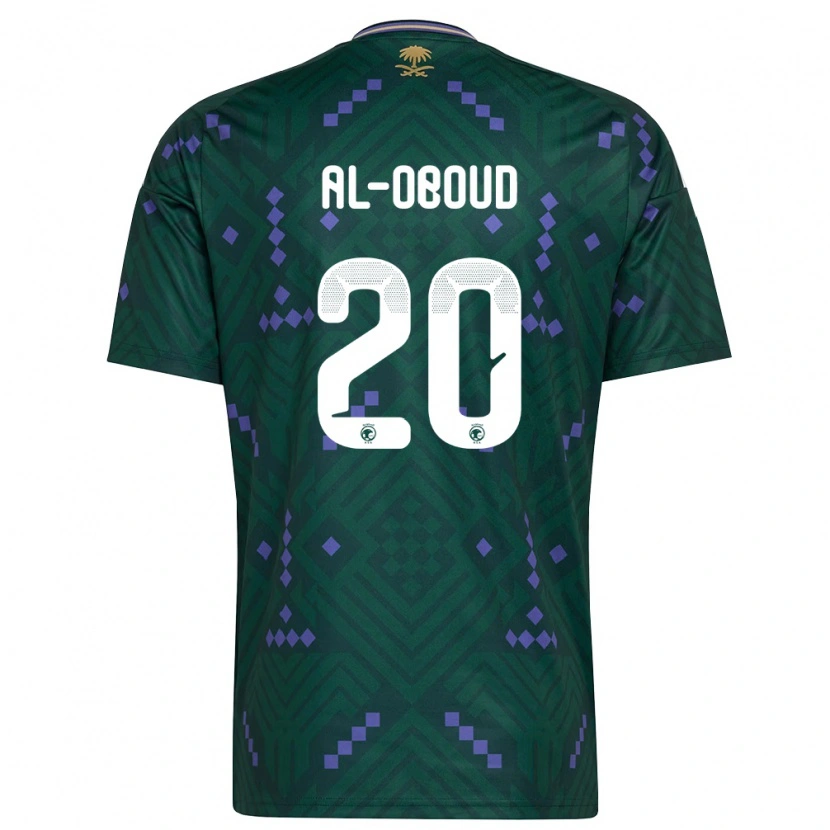 Danxen Mujer Camiseta Arabia Saudita Abdulrahman Al-Oboud #20 Verde Púrpura Blanco 1ª Equipación 26-28 La Camisa México