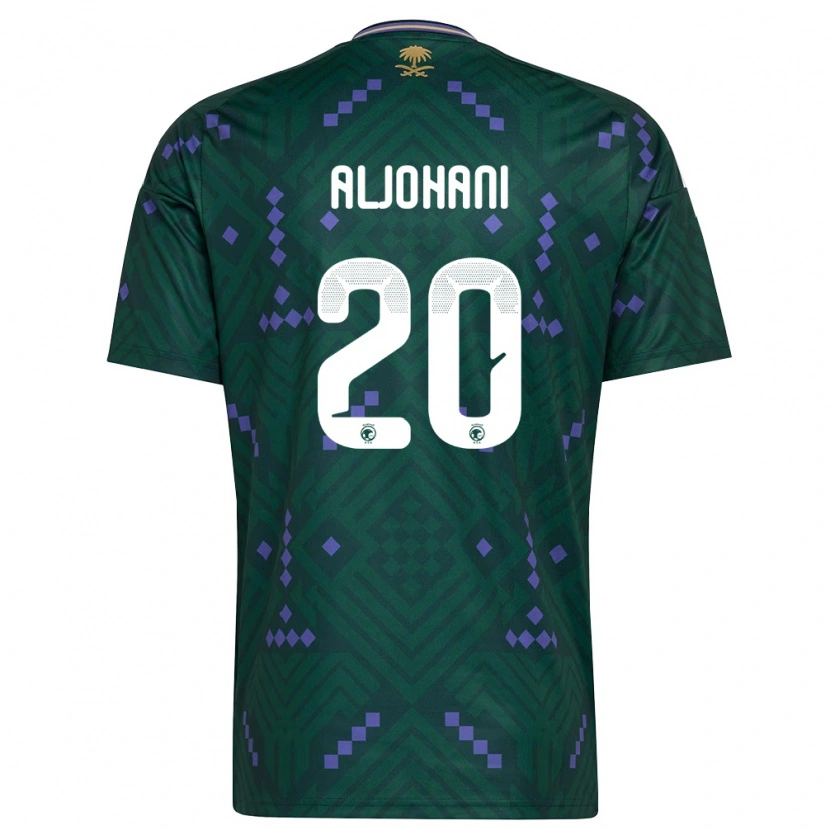Danxen Mujer Camiseta Arabia Saudita Ziyad Aljohani #20 Verde Púrpura Blanco 1ª Equipación 26-28 La Camisa México