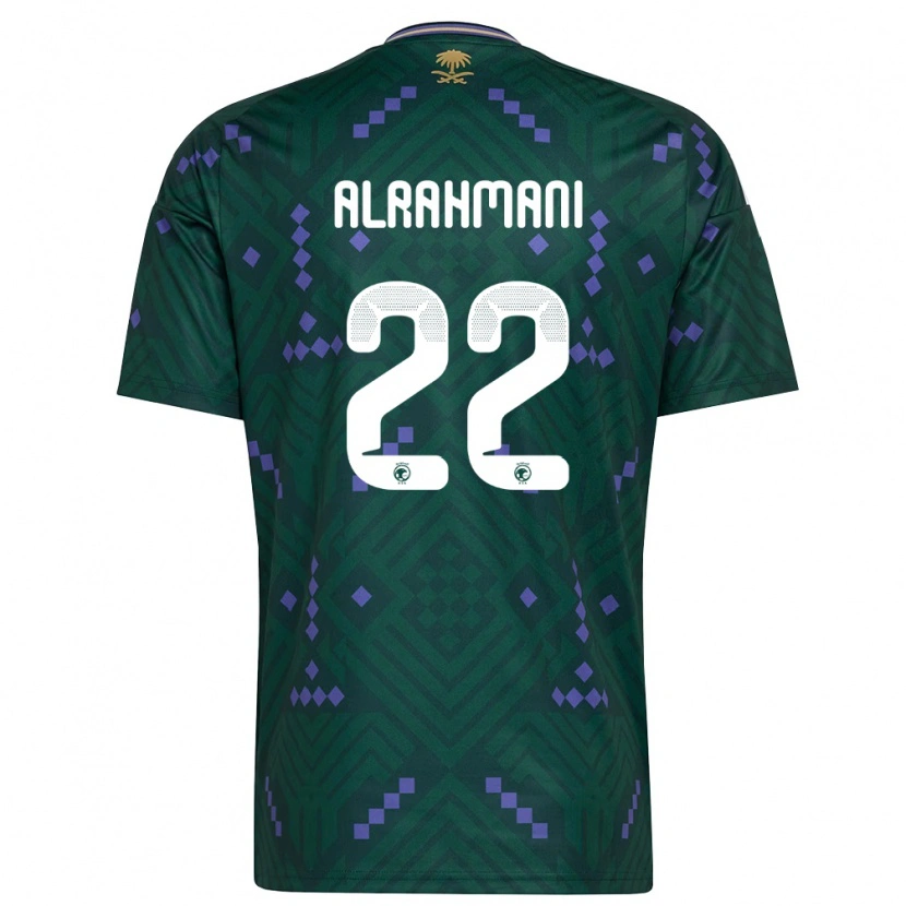 Danxen Mujer Camiseta Arabia Saudita Saleh Alrahmani #22 Verde Púrpura Blanco 1ª Equipación 26-28 La Camisa México