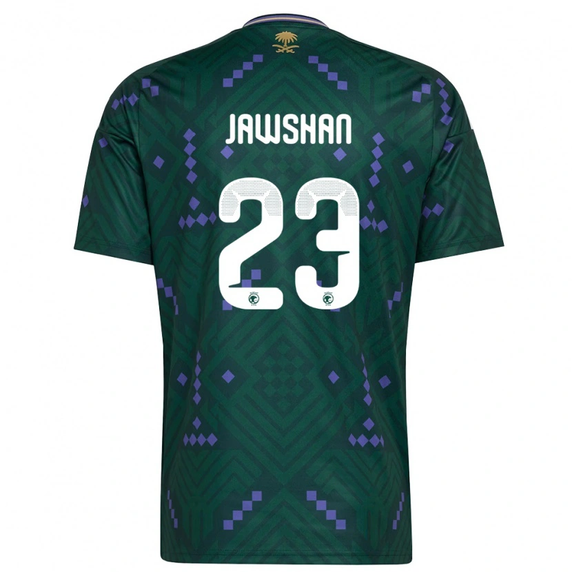 Danxen Mujer Camiseta Arabia Saudita Yazeed Jawshan #23 Verde Púrpura Blanco 1ª Equipación 26-28 La Camisa México