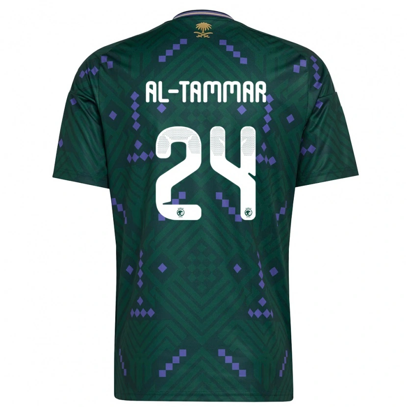 Danxen Mujer Camiseta Arabia Saudita Abdulaziz Al-Tammar #24 Verde Púrpura Blanco 1ª Equipación 26-28 La Camisa México