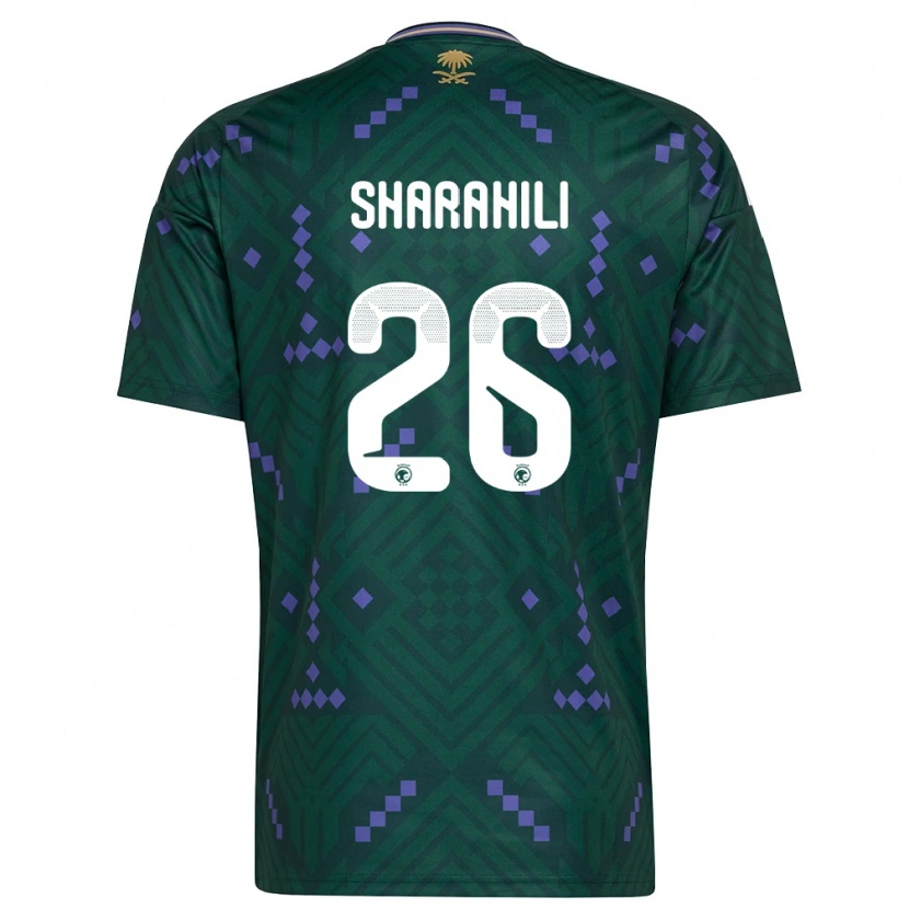 Danxen Mujer Camiseta Arabia Saudita Riyadh Sharahili #26 Verde Púrpura Blanco 1ª Equipación 26-28 La Camisa México