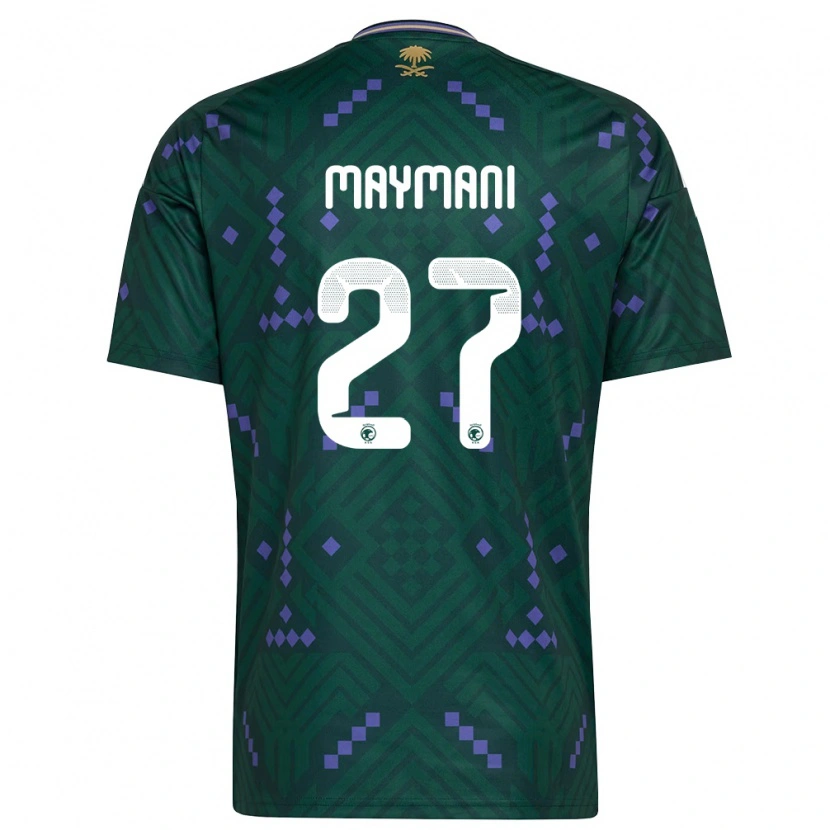 Danxen Mujer Camiseta Arabia Saudita Ammar Maimani #27 Verde Púrpura Blanco 1ª Equipación 26-28 La Camisa México