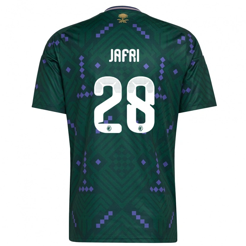 Danxen Mujer Camiseta Arabia Saudita Farah Jafri #28 Verde Púrpura Blanco 1ª Equipación 26-28 La Camisa México