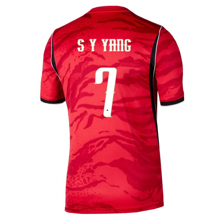 Danxen Mujer Camiseta Corea Del Sur Si-Yeong Yang #7 Rojo Blanco Negro 1ª Equipación 26-28 La Camisa México