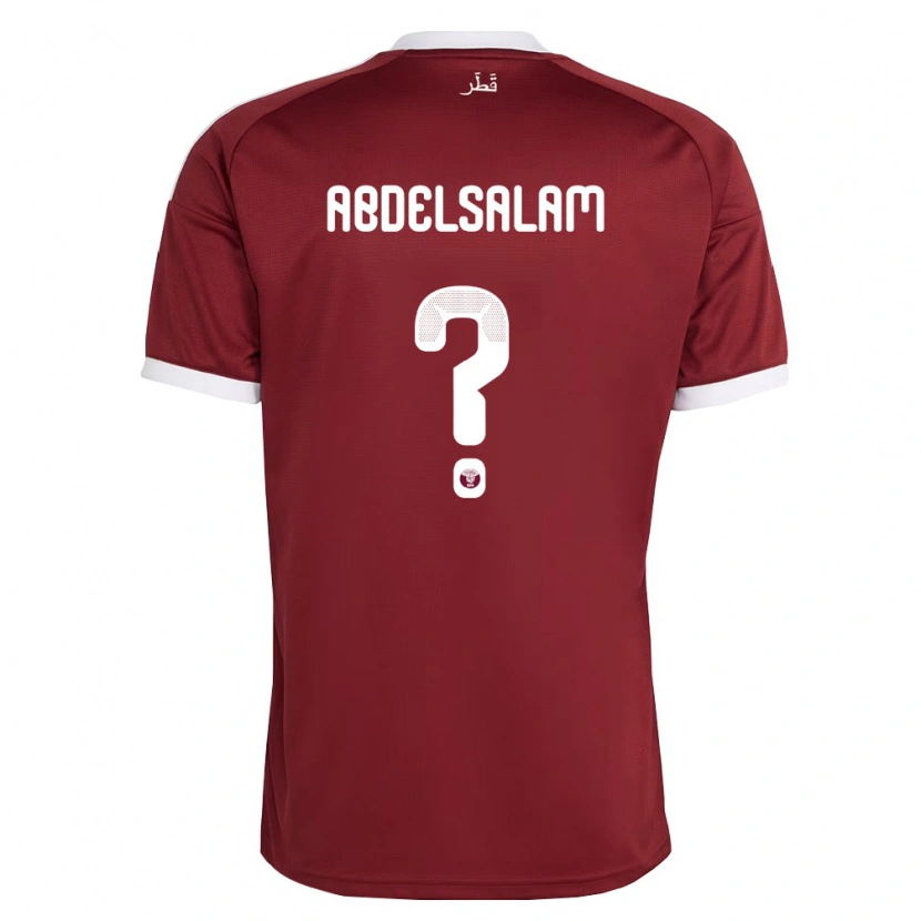 Danxen Mujer Camiseta Catar Nasser Abdelsalam #0 Rojo Borgoña Blanco 1ª Equipación 26-28 La Camisa México