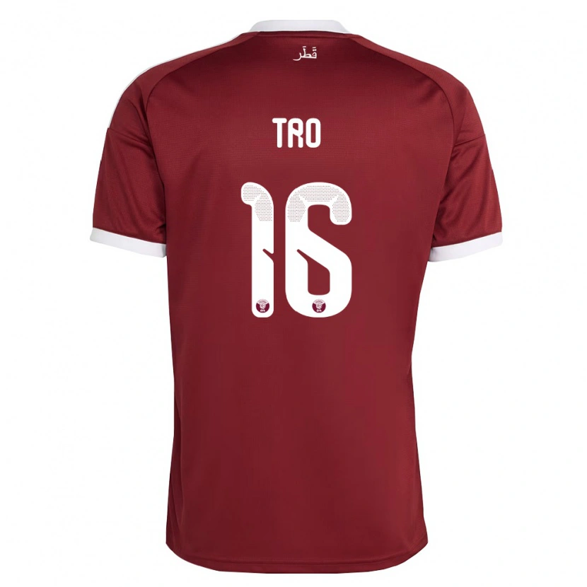 Danxen Mujer Camiseta Catar Jaedon Tro #16 Rojo Borgoña Blanco 1ª Equipación 26-28 La Camisa México