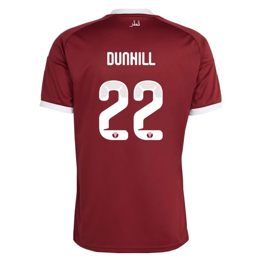 Danxen Mujer Camiseta Catar Cristian Dunhill #22 Rojo Borgoña Blanco 1ª Equipación 26-28 La Camisa México