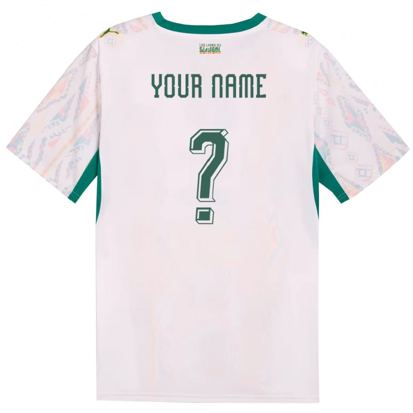 Danxen Mujer Camiseta Senegal Su Nombre #0 Blanco Verde Amarillo 1ª Equipación 26-28 La Camisa México
