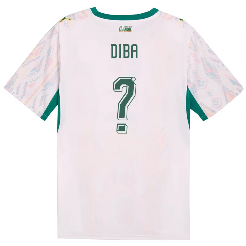 Danxen Mujer Camiseta Senegal Samba Diba #0 Blanco Verde Amarillo 1ª Equipación 26-28 La Camisa México