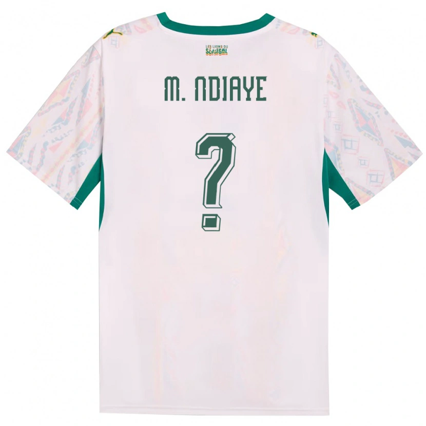 Danxen Mujer Camiseta Senegal Madicke Ndiaye #0 Blanco Verde Amarillo 1ª Equipación 26-28 La Camisa México