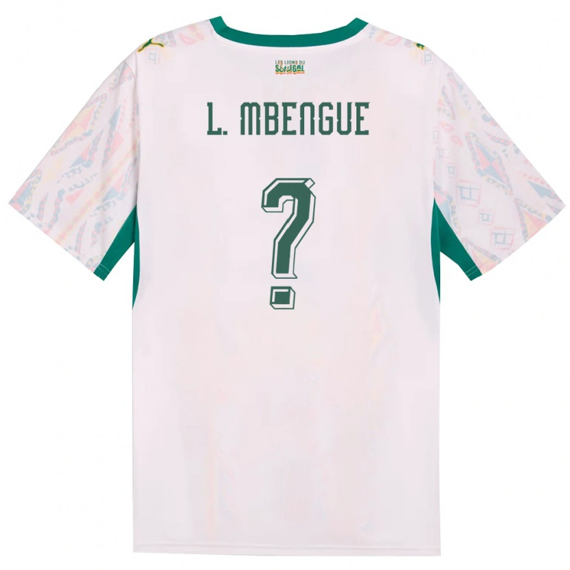 Danxen Mujer Camiseta Senegal Lamine Mbengue #0 Blanco Verde Amarillo 1ª Equipación 26-28 La Camisa México