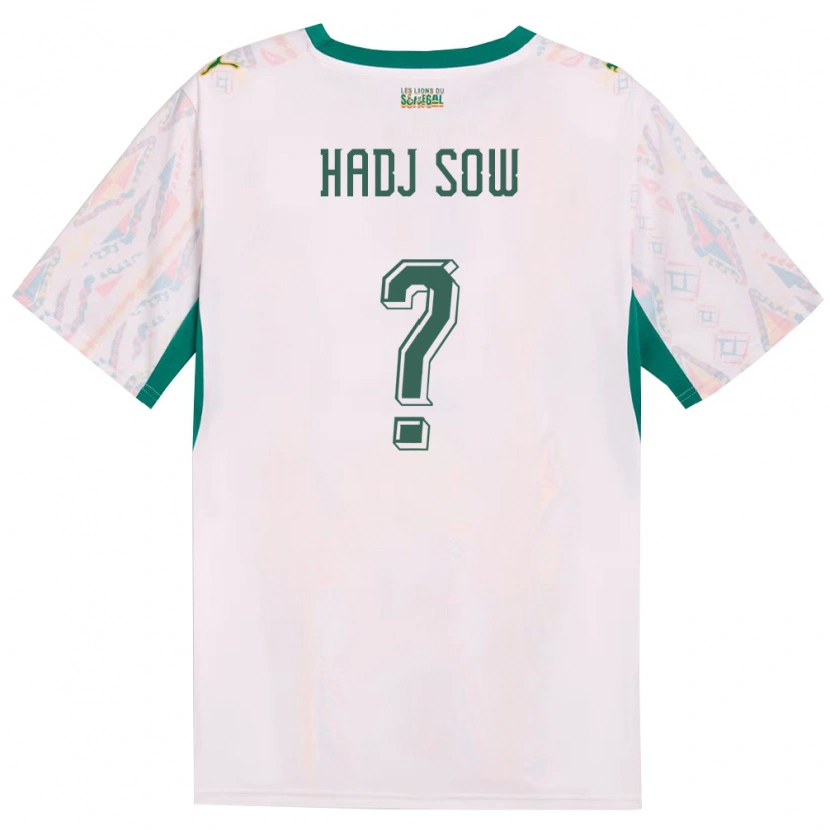 Danxen Mujer Camiseta Senegal El Hadj Sow #0 Blanco Verde Amarillo 1ª Equipación 26-28 La Camisa México