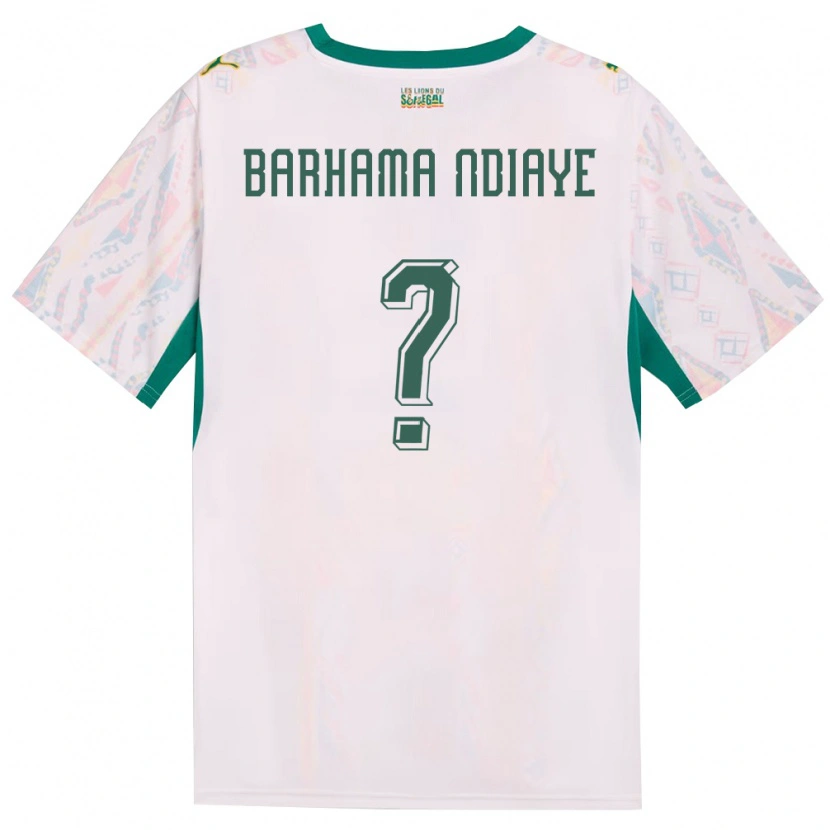 Danxen Mujer Camiseta Senegal Sidy Barhama Ndiaye #0 Blanco Verde Amarillo 1ª Equipación 26-28 La Camisa México