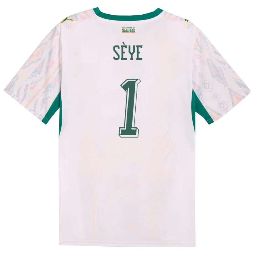 Danxen Mujer Camiseta Senegal Mamadou Sèye #1 Blanco Verde Amarillo 1ª Equipación 26-28 La Camisa México