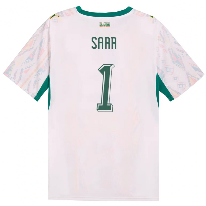 Danxen Mujer Camiseta Senegal Cheikh Sarr #1 Blanco Verde Amarillo 1ª Equipación 26-28 La Camisa México