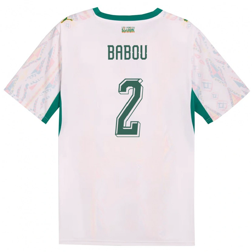 Danxen Mujer Camiseta Senegal Marieme Babou #2 Blanco Verde Amarillo 1ª Equipación 26-28 La Camisa México